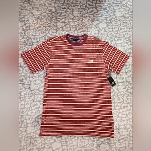 HUF Red and White Striped Tee